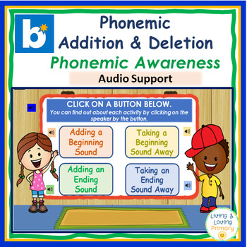 Preview of Phonemic Addition and Deletion (Boom Cards with Audio Support)