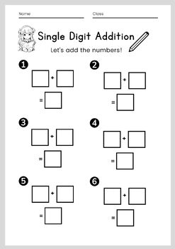 Preview of Adding, subtracting, multiplying and dividing single digit numbers