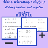Adding, subtracting, multiplying, dividing positive and ne