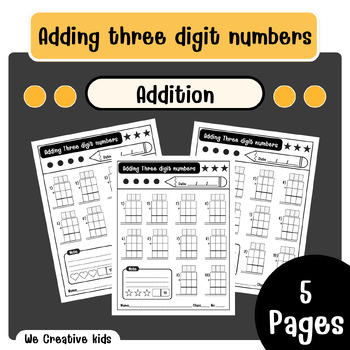 Preview of Math Adding three digit numbers - Math Digital resource