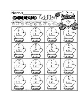 Preview of Adding with 3 addends winter themed!