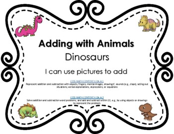 Preview of Adding with Animals: Dinosaur sums 1-5