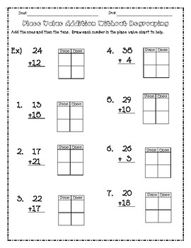 Subtracting Using Place Value Chart