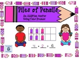 Adding with Tens Frames Math Center--Piles of Pencils