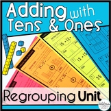 2 Digit Addition with Regrouping Worksheets with Base Ten Blocks