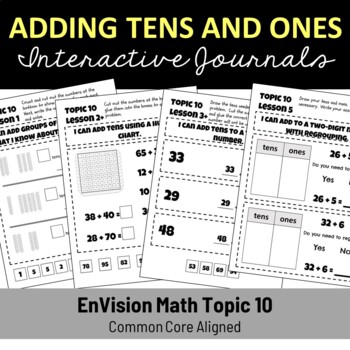 Preview of Adding with Tens and Ones EnVision Math Topic 10 Interactive Journal/Notebook
