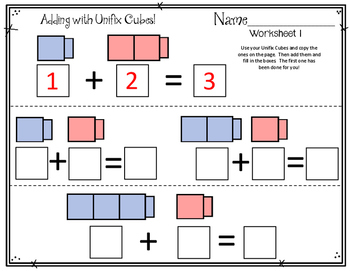 Adding with Linking Cubes! Addition Worksheets. Interlocking Counting