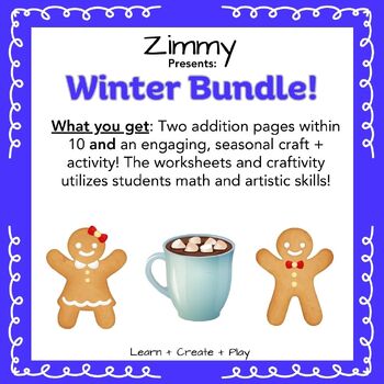 Preview of Adding within 10 Winter Bundle