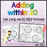 Adding within 20 Task Cards & NO PREP Printable Puzzles