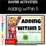 Adding within 5 Easter Powerpoint Game