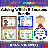 Adding within 5 Seasons Powerpoint Game Bundle