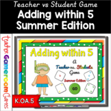 Adding within 5 Summer Powerpoint Game