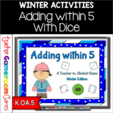 Adding within 5 Winter Edition Powerpoint Game
