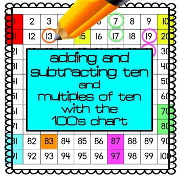 Preview of Adding/Subtracting 10 and Multiples of 10 with the 100's Chart Packet