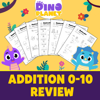 Preview of Addition 0-10 Review | Sum up to 10 | Addition Fluency within 5 Math Worksheet