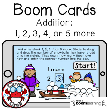 Preview of Addition 1, 2, 3, 4 or 5 more Boom™ Cards