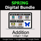 Addition: 2-Digit + 1-Digit - Digital Spring Math Bundle