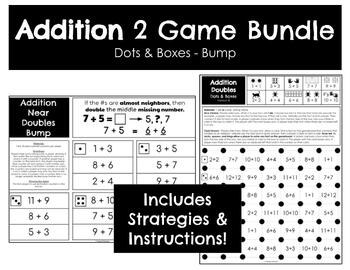 Preview of Addition 2 Game Bundle - 88 Dots & Boxes and Bump Games - Strategies Included!