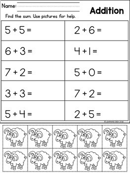 Addition Within 10 Worksheets-Addition To 10 Worksheets by Learning Desk