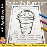 Color By Number Addition Beach Vacation Fun