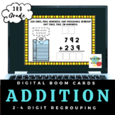 Addition 3-digit with Regrouping-Boom Cards- Distance Learning