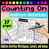Addition Activities Worksheets, Centers, and Games with Co