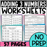 Adding 3 Numbers: Worksheets, Number Line, Word Problems A