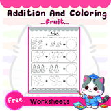 Addition And Coloring Friut /K-4th grade/Homeschool