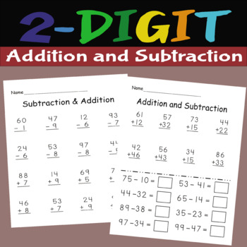 Addition And Subtraction Of Two Numbers Compilation Math 2 | TPT