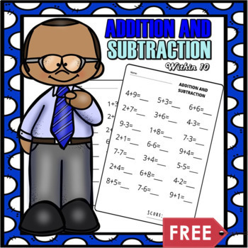Preview of Addition And Subtraction Within 10-Free