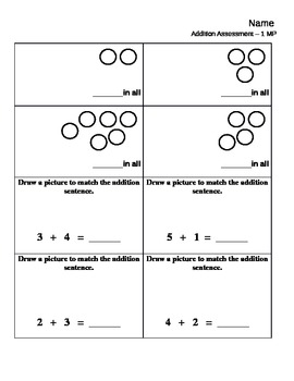 Addition Assessment by B-Rockin Firsties | TPT