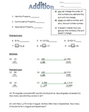 Addition Assessment- 3rd Grade (Addition Properties, Sum, 