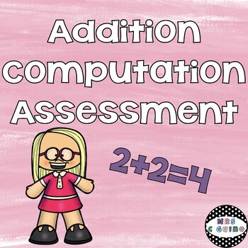 Preview of Addition Computation Assessment | Special Education