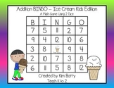 Addition BINGO With 2 Dice - Ice Cream Kids Edition