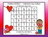 Addition BINGO With 2 Dice - Valentine's Day Edition