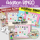 Addition BINGO With Dice BUNDLE/Play Anytime/Math Centers/
