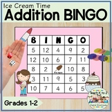 Addition BINGO With Dice Sums to 12 Grades 1-2 Ice Cream T
