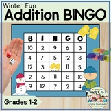 Addition BINGO With Dice Sums to 12 Grades 1-2 Winter Fun 