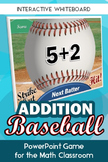 Addition Games: Interactive Baseball PowerPoint Game NO PREP