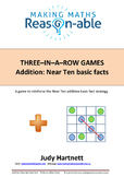 Addition Basic Facts - Near Ten 3-in-a-row game