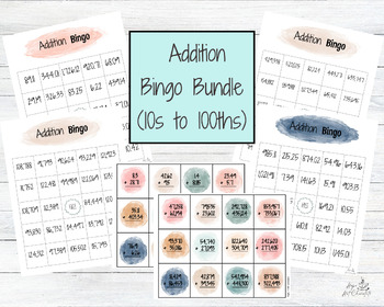 Preview of Addition Bingo Bundle (2 Digit to Hundredths)