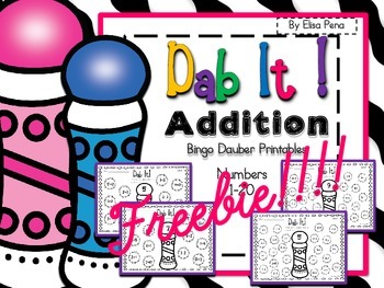 Preview of Addition Bingo Dauber Freebie
