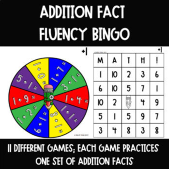 Preview of Addition Bingo Games - Differentiated Fact Fluency to 20 Bingo