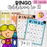 Addition Bingo Math Game Facts to 20