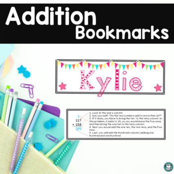 Preview of Addition Bookmarks | Addition Strategies | 3 Digit Addition With Regrouping