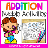 Addition Worksheets: Bubbles Activity for Addition Facts P