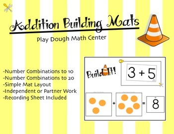 Addition Math Center Build It Play Dough Mats By Berg S Bugs Tpt