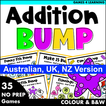 Preview of Addition Bump Games: 35 Games for Addition Facts [Australian UK NZ Edition]