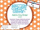 Addition Center: Add in Any Order - GO MATH! 1st grade