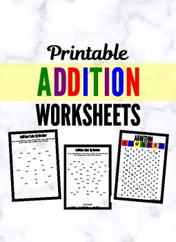 addition color by number worksheets by hess un academy tpt